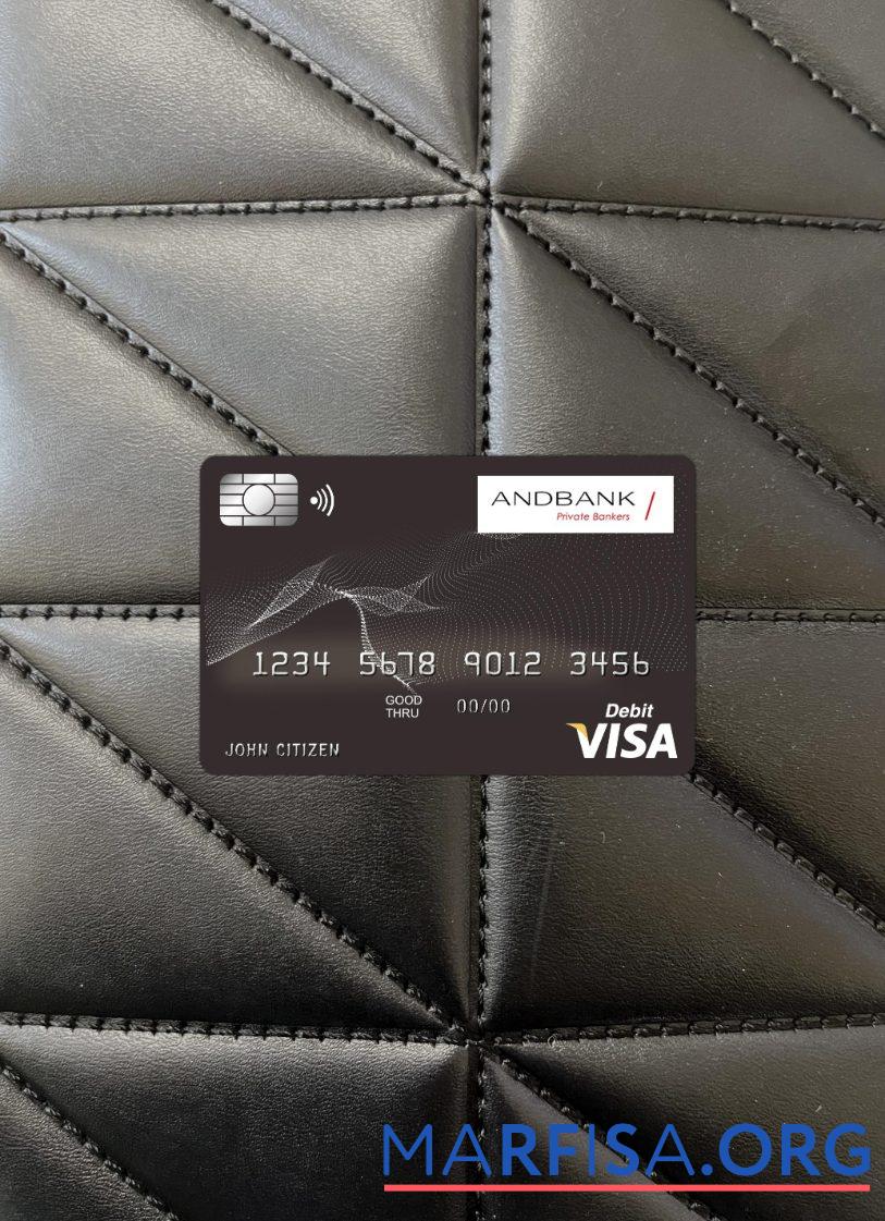 Downloadable Andorra Andbank bank visa card photolook front example